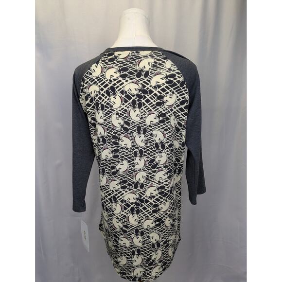 LuLaRoe Disney Randy Mickey Mouse Baseball Tee Top S Small Gray Raglan Shirt NWT - Picture 5 of 10